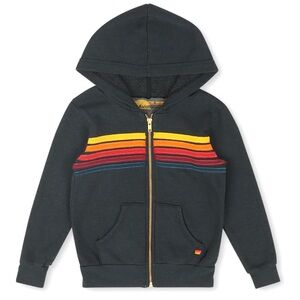 Aviator Nation 5 stripe hoodie in charcoal 6